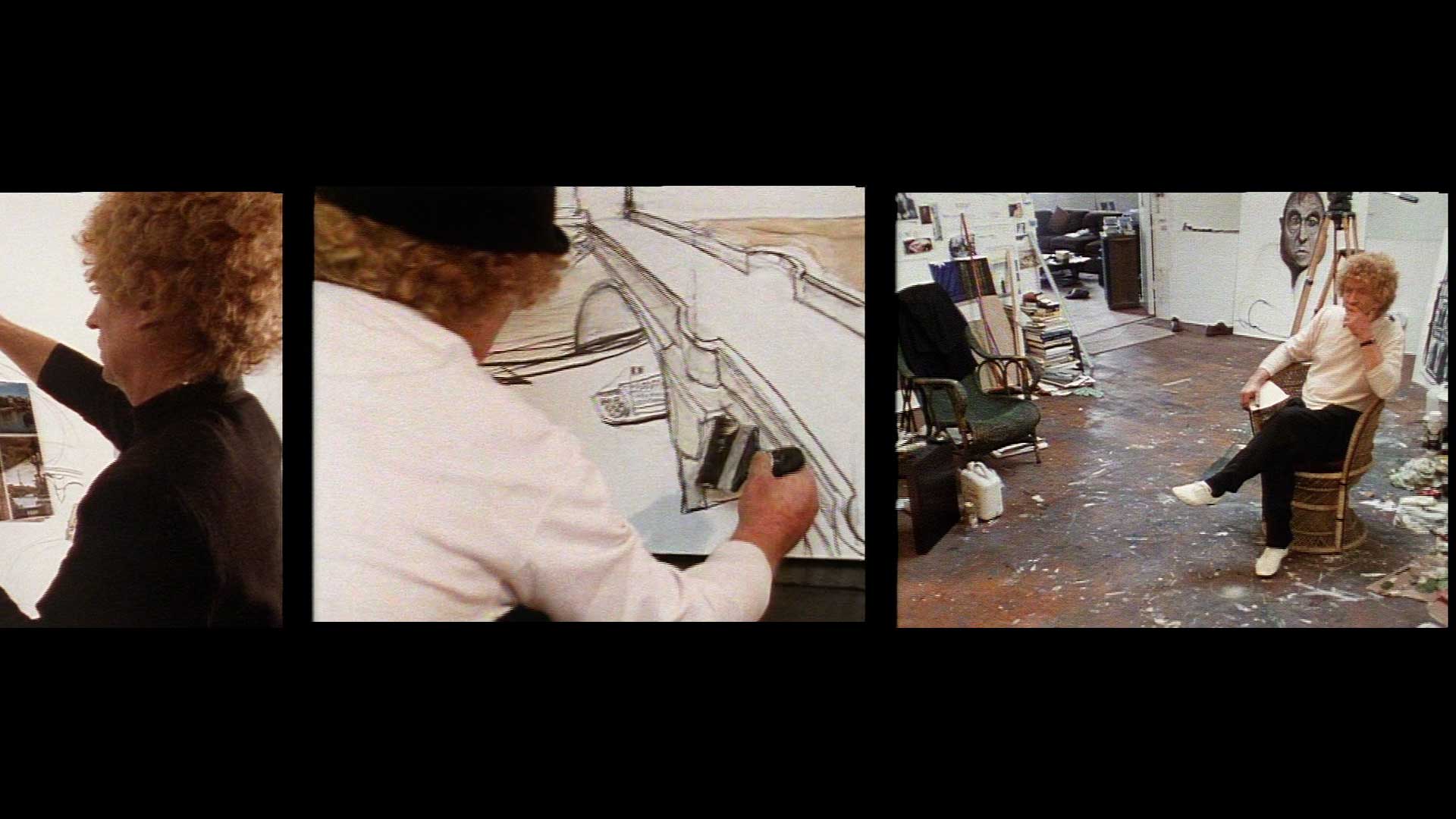 An artist at work in the studio